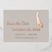 Delaware Wedding Save the Date Roos Gold Folie Uitnodiging (Voorkant)