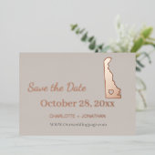 Delaware Wedding Save the Date Roos Gold Folie Uitnodiging (Staand Voorkant)