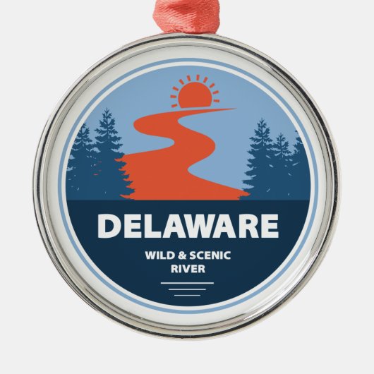 Delaware Wild en Schilderachtig rivier Metalen Ornament (Voorkant)