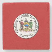 Delaware-zeehond, Amerikaanse staatszeehond Stenen Onderzetter (Voorkant)