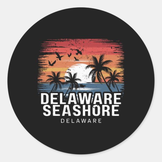 Delaware Zeekust Delaware Surfen Surfer  Ronde Sticker (Voorkant)