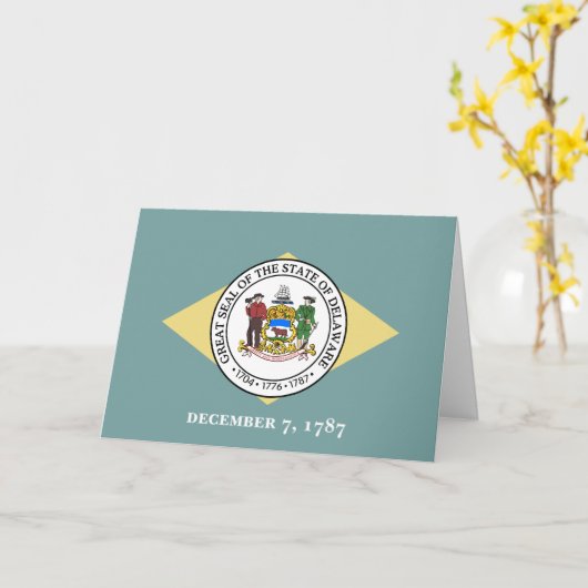 Delawarean Flag & Seal, Delaware Kaart (Gele Bloem)