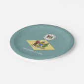 Delawarean Flag & Seal, Delaware Papieren Bordje (Gekanteld)