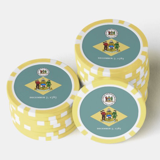 Delawarean Flag & Seal, Delaware Poker Chips (Opstapeling)