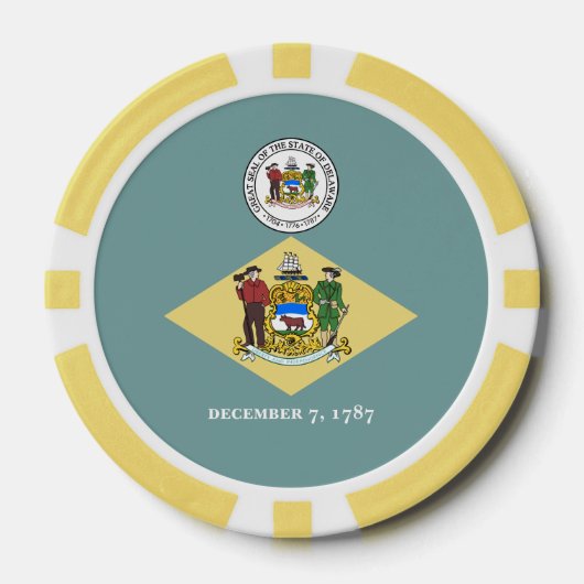 Delawarean Flag & Seal, Delaware Poker Chips (Voorkant)