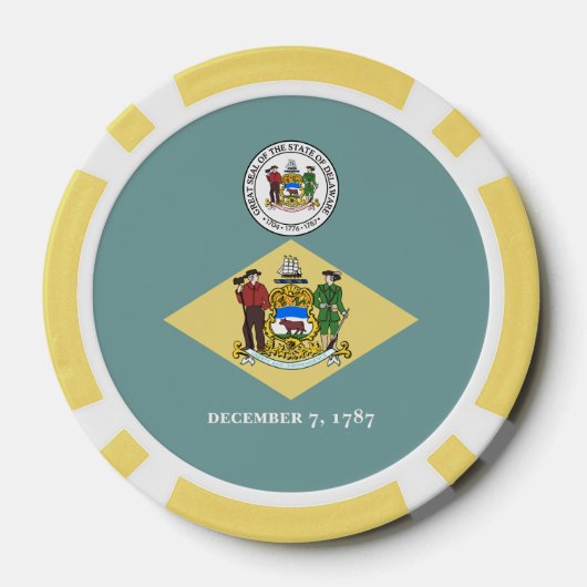 Delawarean Flag & Seal, Delaware Poker Chips (Achterkant)