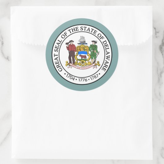 Delawarean Seal, Delaware Ronde Sticker (Tas)