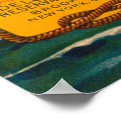 Delca merk Salmon Label - blauw Poster (Hoek)