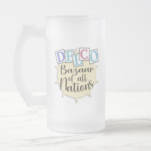 Delco bazaar van alle landen matglas bierpul (Links)