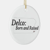 Delco Born en Raised Keramisch Ornament (Rechts)