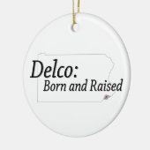 Delco Born en Raised Keramisch Ornament (Links)