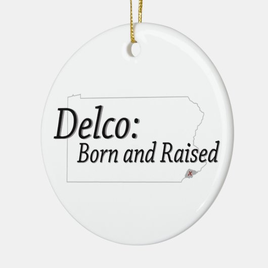 Delco Born en Raised Keramisch Ornament (Links)
