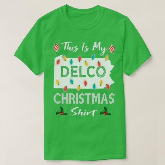 Delco Kerstgraafschap Xmas Lights Pennsylvania Fa T-shirt (Design voorkant)