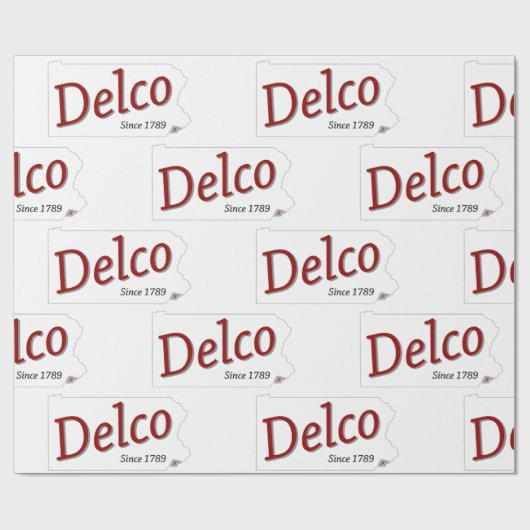 Delco sinds 1789 rood zwart en grijs cadeaupapier (Vlak)