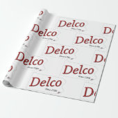 Delco sinds 1789 rood zwart en grijs cadeaupapier (Uitgerold)
