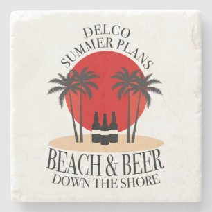 Delco Summer plant strand en bier langs de kust Stenen Onderzetter
