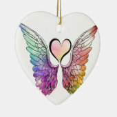 Delen - Angel Wings en Heart Keramisch Ornament (Rechts)