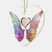 Delen - Angel Wings en Heart Keramisch Ornament (Links)