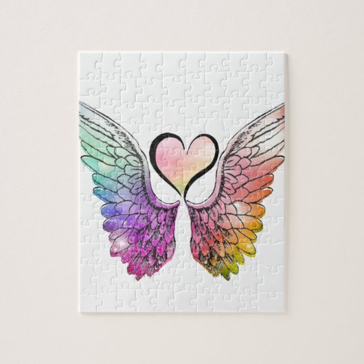 Delen - Angel Wings en Heart Legpuzzel (Verticaal)