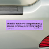 Delen, bidden en samenwerken bumpersticker (Op auto)