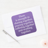 Delen, bidden en samenwerken vierkante sticker (Envelop)