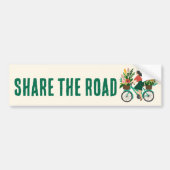 DELEN DE WEG Fietsmeisje met bloemen Fietser Bumpersticker (Voorkant)