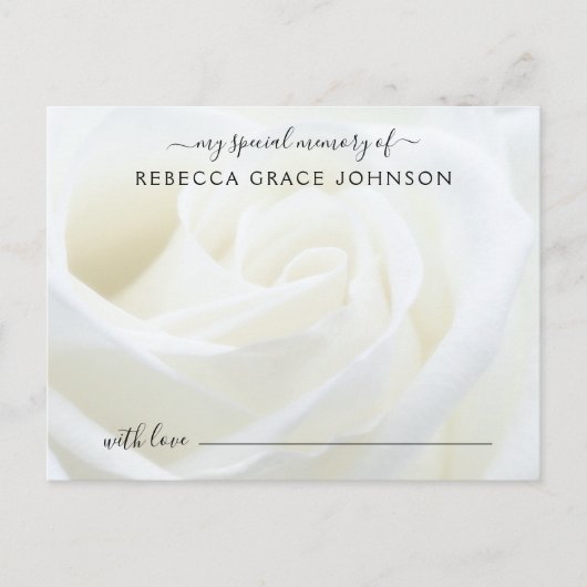 Delen Een Herinnering Bloem Roos Funeral Briefkaart (Voorkant)