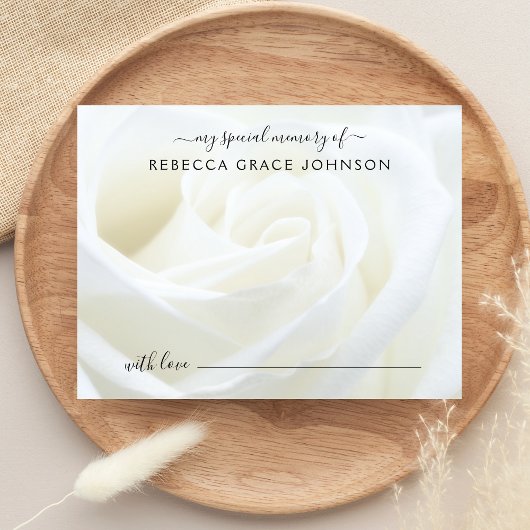 Delen Een Herinnering Bloem Roos Funeral Briefkaart