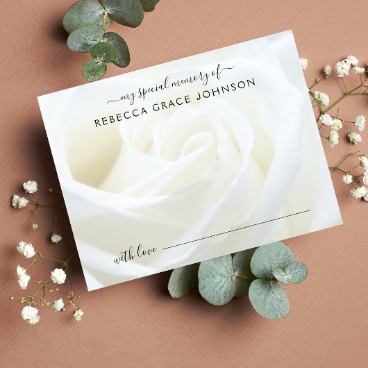 Delen Een Herinnering Bloem Roos Funeral Briefkaart