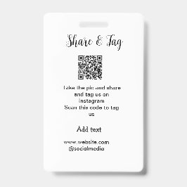 Delen en labels op Instagram scannen QR website to Badge