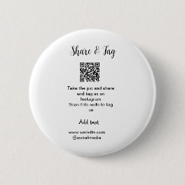 Delen en labels op Instagram scannen QR website to Ronde Button 5,7 Cm