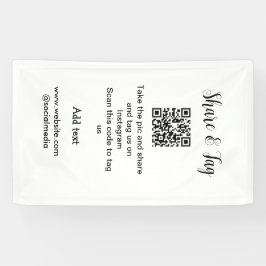 Delen en taggen op Instagram scan QR voeg website  Spandoek