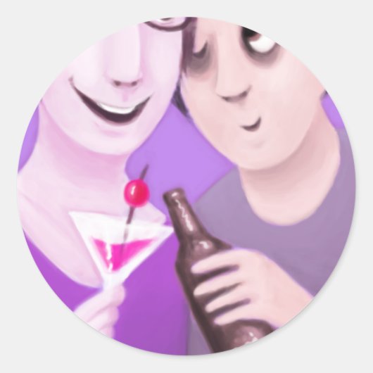 Delen in liefde: Bevroren (cirkel) Ronde Sticker (Voorkant)