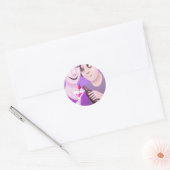 Delen in liefde: Bevroren (cirkel) Ronde Sticker (Envelop)