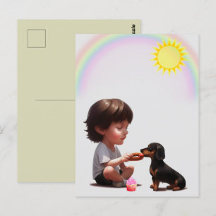Delen is Caring Dachshund Briefkaart