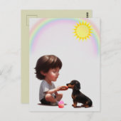 Delen is Caring Dachshund Briefkaart (Voorkant / Achterkant)