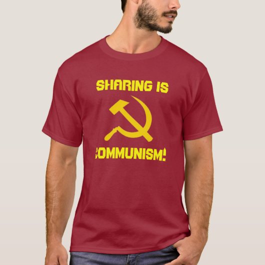 Delen is communisme! t-shirt (Voorkant)