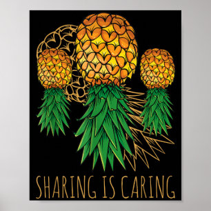 Delen Is Zorgen Ananas Hawaï Fruit Zomer Poster