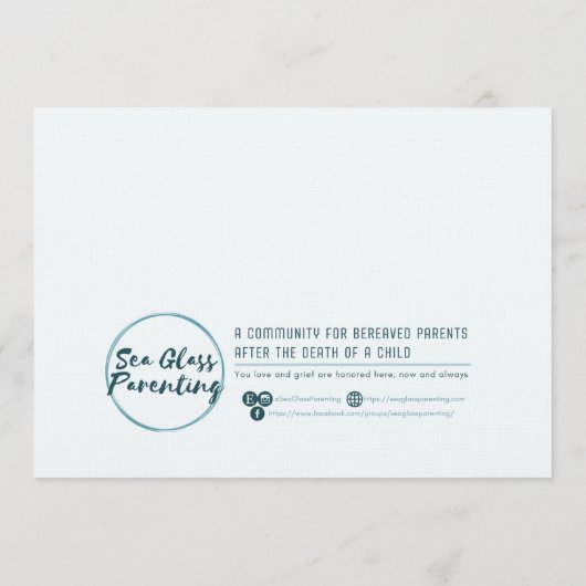 Delen over mijn overleden kind omdat ik een ouder  programmakaart (Achterkant)