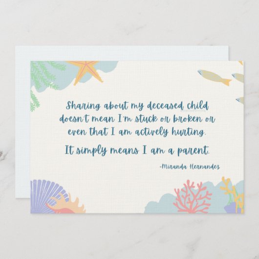 Delen over mijn overleden kind omdat ik een ouder  programmakaart (Voorkant / Achterkant)