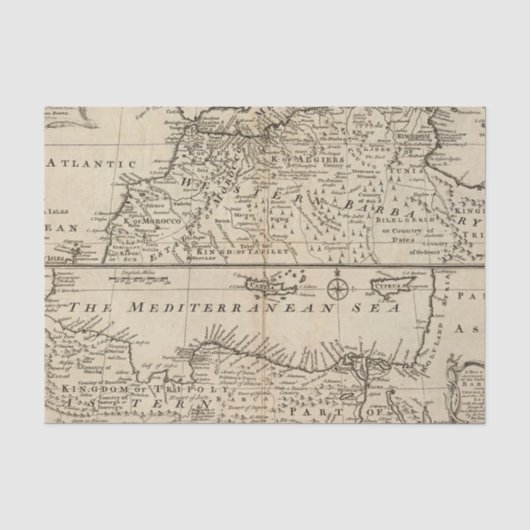 Delen van Barbary, Afrika Tissuepapier (Voorkant)