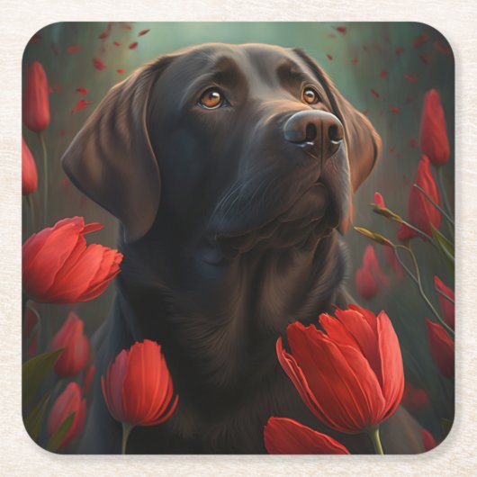 Delen van bloemhondenglas kartonnen onderzetters (Voorkant)