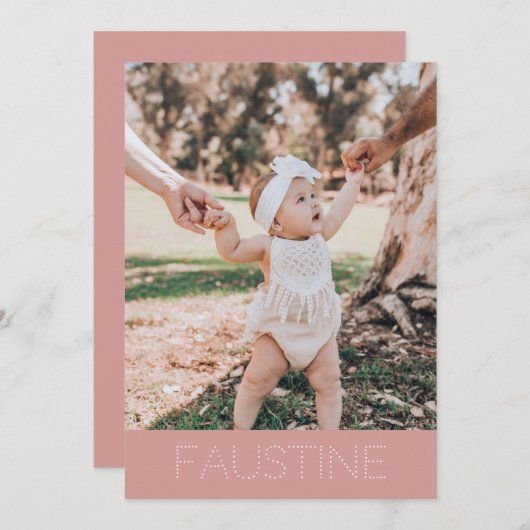 Delen van de adoptie "Faustine" Feestdagenkaart (Voorkant / Achterkant)