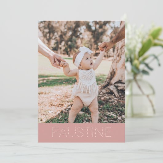 Delen van de adoptie "Faustine" Feestdagenkaart (Staand voorkant)