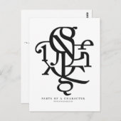 Delen van een tekenpostkaart briefkaart (Voorkant / Achterkant)