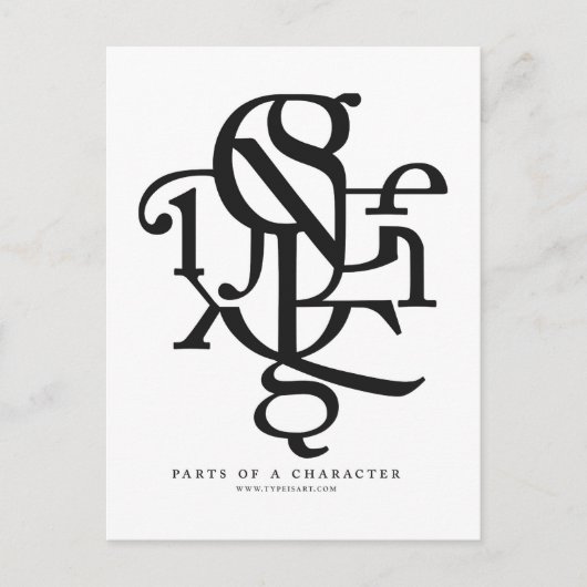 Delen van een tekenpostkaart briefkaart (Voorkant)