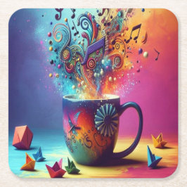 Delen van glas, van muziekpapier kartonnen onderzetters