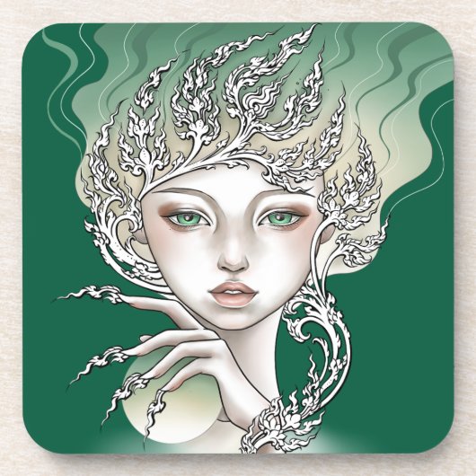 Delen van harde plastic glazen Bomen Bier Onderzetter (Voorkant)