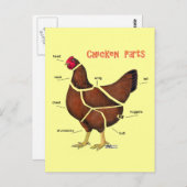 Delen van kippen briefkaart (Voorkant / Achterkant)