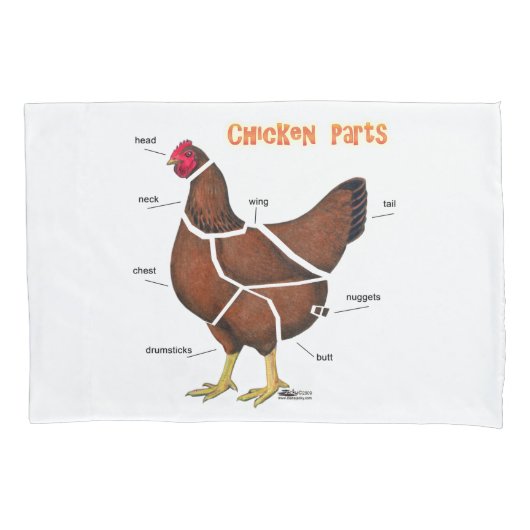 Delen van kippen kussensloop (Voorkant)